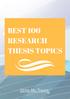 BEST 100 RESEARCH THESIS TOPICS