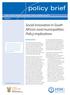 policy brief Social innovation in South Africa s rural municipalities: Policy implications