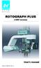 ROTOGRAPH PLUS. User's manual. (120V version) Release 07 May 2012 (Rev. 5)