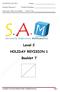 Level 2 HOLIDAY REVISION 1 Booklet 7