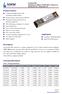 Product Features. Applications. Descriptions. Ordering Information. LX432xCDR 10GEthernet 40km CWDM SFP+ Transceiver 10GBASE-LR / 10GBASE-LW