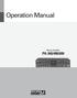 Operation Manual. Mixing Amplifier PA-360/480/600