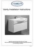 Vanity Installation Instructions