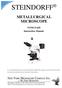 STEINDORFF METALLURGICAL MICROSCOPE. NYMCS-620 Instruction Manual