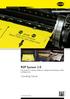 RSP System 2.0. Operating Manual. The system for creasing, cutting, kiss cutting and perforating on offset printing presses.