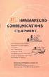 COMMUNICATIONS EQUIPMENT. 1-lannmarlund communications. equipment is world renown. Complete technical information. on any or all of the units shown