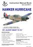 HAWKER HURRICANE. Instruction Manual Book 95% ALMOST READY TO FLY. Item code: BH147. SPECIFICATION