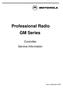 Professional Radio GM Series. Controller Service Information