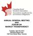 ANNUAL GENERAL MEETING AND FORUM ON MARKET TRANSPARENCY