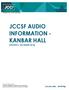 JCCSF AUDIO INFORMATION - KANBAR HALL