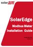SolarEdge. Modbus Meter Installation Guide. Europe and APAC Version 1.0