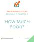 Simply Prepared ecourse. Module 7, Chapter 1: How Much Food?