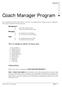 Coach Manager Program