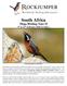 South Africa. Mega Birding Tour II 5 th to 27 th February 2020 (23 days) Cape Rockjumper by Adam Riley