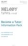 Become a Tutor: Information Pack