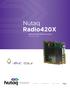 Nutaq Radio420X I MONTREAL I NEW YORK I. Multimode SDR FMC RF transceiver PRODUCT SHEET. RoHS. nutaq.com QUEBEC