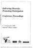 Delivering Diversity; Promoting Participatlo 7. Conference Proceedings AIID September 1999 Imperial College, London