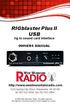 RIGblaster Plus II USB. rig to sound card interface OWNERS MANUAL.