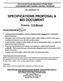 SPECIFICATIONS PROPOSAL & BID DOCUMENT