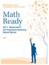Math Ready Unit 3. Measurement and Proportional Reasoning Student Manual